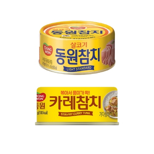 [동원] 라이트 스탠다드 참치 85g 5캔 + 카레참치 90g 5캔  (통조림/캔/햄/잼)