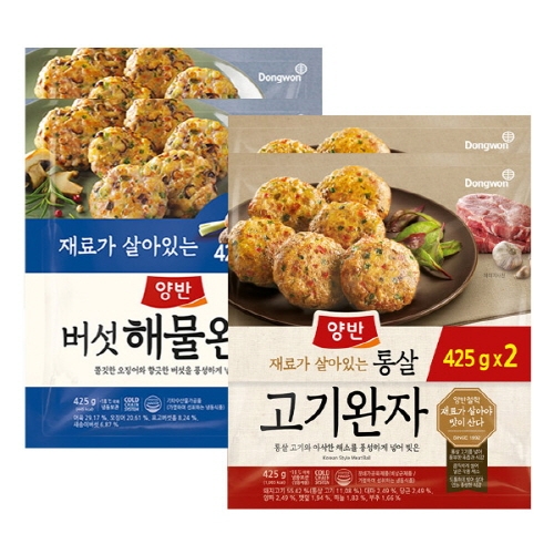 [동원] 양반 통살 고기완자 425g 2봉 + 버섯해물완자 425g 4봉  (튀김류/어묵류)