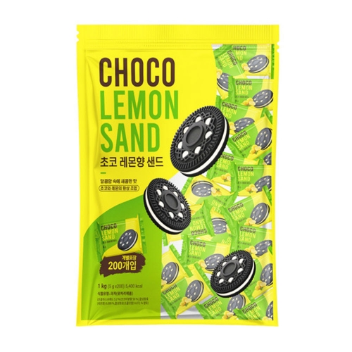 [좋은세상] 초코 레몬향 샌드 쿠키 1kg (200개입)  (과자/껌/스낵류)