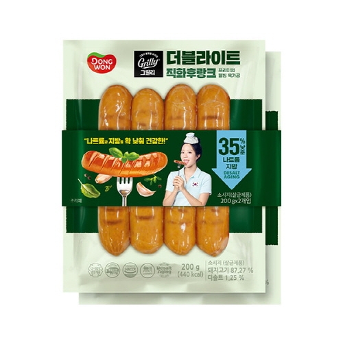[동원] 그릴리 더블라이트 직화후랑크 200g x 4봉  (통조림/캔/햄/잼)