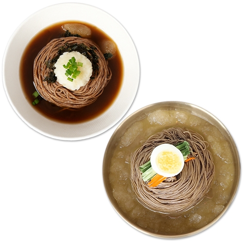 [생면/신선배송]메밀냉면5인분+메밀소바5인분(메밀면2kg+냉면육수5봉+메밀장5봉)  (만두/국수/스파케티/냉면)