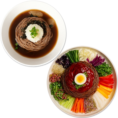 [생면/신선배송]메밀소바5인분+비빔메밀면5인분(메밀면2kg+메밀장5봉+비빔장5봉)  (만두/국수/스파케티/냉면)