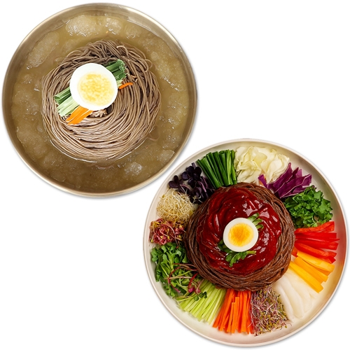 [생면/신선배송]메밀냉면5인분+비빔메밀면5인분(메밀면2kg+냉면육수5봉+비빔장5봉)  (만두/국수/스파케티/냉면)
