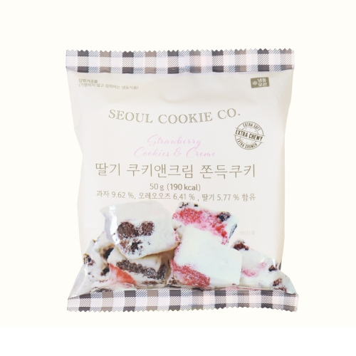 서울쿠키 수제쫀득쿠키 50g X 4개 딸기 쿠키앤크림  (과자/껌/스낵류)