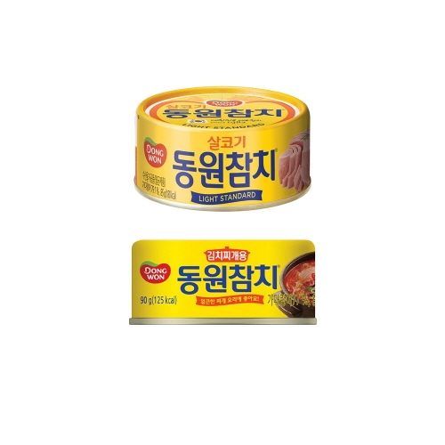 [동원] 라이트 스탠다드 참치 85g 8캔 + 김치찌개용 참치 90g 4캔  (통조림/캔/햄/잼)