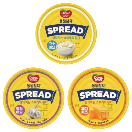 [동원] 동원참치 스프레드 고소마요 100g 4캔 + 갈릭마요 100g 4캔 + 체다치즈 100g 4캔  (통조림/캔/햄/잼)