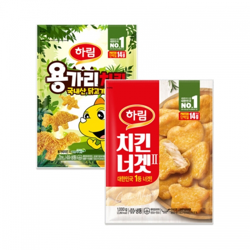 [하림] 용가리치킨 1kg 1개 + 치킨너겟2 1kg 1개  (튀김류/어묵류)