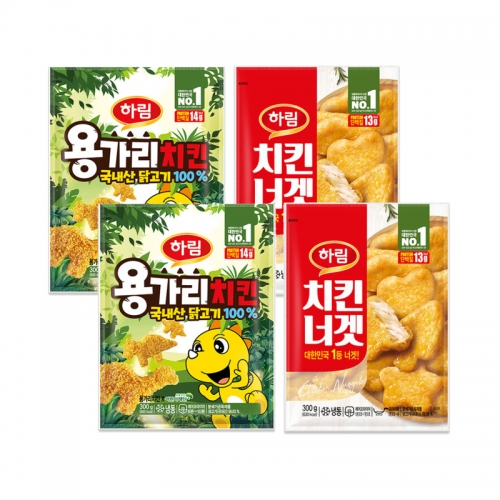 [하림] 용가리치킨 300g 2개 + 치킨너겟 300g 2개  (튀김류/어묵류)