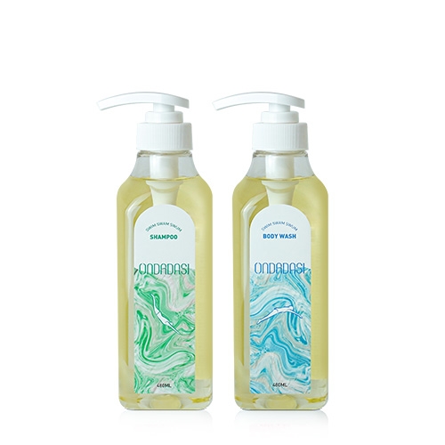 [온다다시] 수영장 샴푸480ml+바디워시480ml+쇼핑백  (선물세트/여행키트)