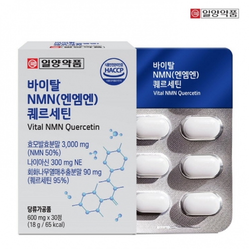 [일양약품] 바이탈 NMN 퀘르세틴 효모 (600mgx30정) x 3개  (건강보조식품)