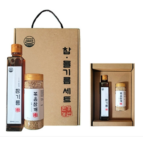 [한강농산] 참기름 2종세트(참기름200ml+볶음참깨110g)  (식용유/참기름/오일류/시럽)