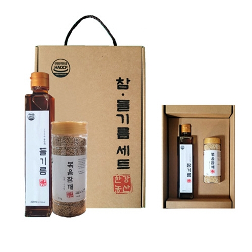 [한강농산] 들기름 2종세트(들기름200ml+볶음참깨110g)  (식용유/참기름/오일류/시럽)