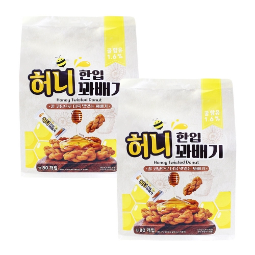[좋은세상] 개별포장 허니한입꽈배기 520g+520g 총 1040g  (과자/껌/스낵류)
