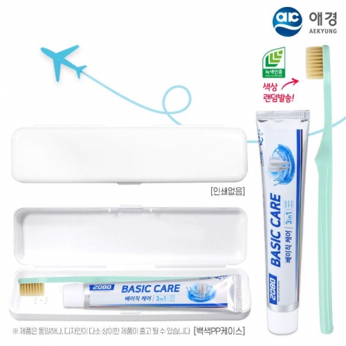 (PP,백색)애경 베이직케어치약50g 로우카본칫솔세트  (구강용품)