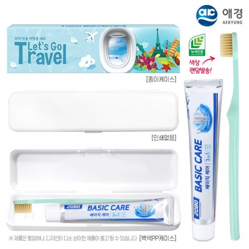 (PP,백색,종이케이스)애경 베이직케어치약50g 로우카본칫솔세트  (구강용품)