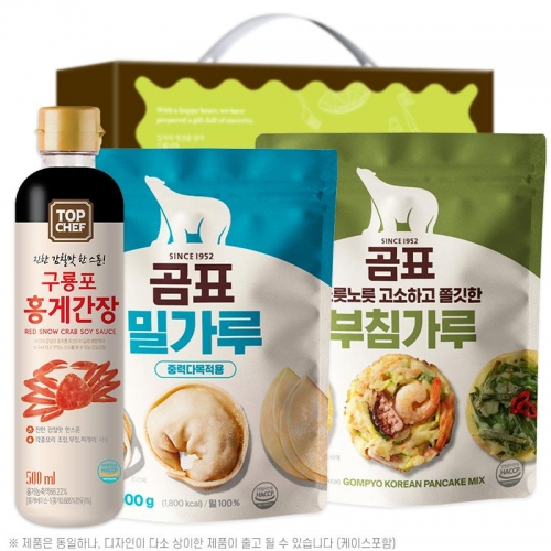탑셰프홍게간장500ml 곰표밀가루500g 부침가루500g(3종)  (물엿/식초/소스/액젖)