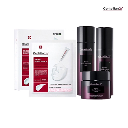 [센텔리안24] 마데카 유스 퍼펙션 4종 세트 (로션 100ml,스킨 120ml,크림 50ml, 마스크팩 10매)  (스킨케어세트)