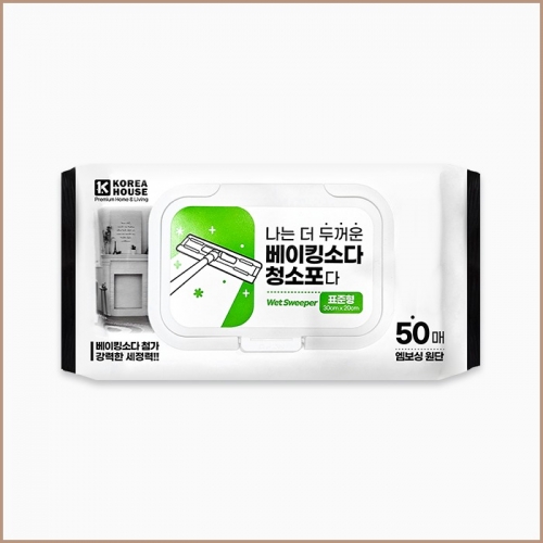 나는 더 두꺼운 베이킹소다 청소포다 캡 50매 중형  (청소걸레/청소티슈/스폰지)
