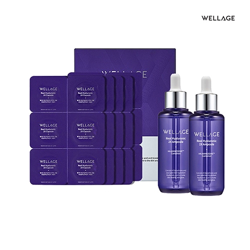 [웰라쥬] 시즌3 리얼 히알루로닉 리프팅 2X 캡슐 + 앰플 세트 (캡슐(30회분), 앰플 70ml x 2개)  (에센스/세럼/앰플/오일)