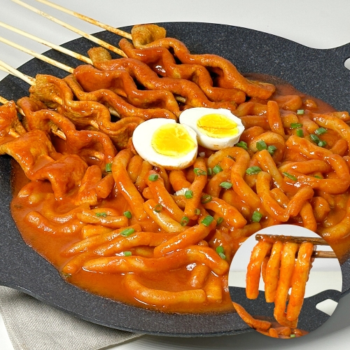[귀빈정] 제천식 빨간오뎅 말랑떡볶이 4-5인분(꼬치어묵2팩+누들떡2팩+빨강소스2팩)  (튀김류/어묵류)