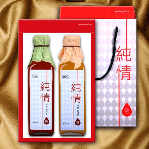 [국산]순정참기름/들기름2P 4호(300ml*2)  (식용유/참기름/오일류/시럽)