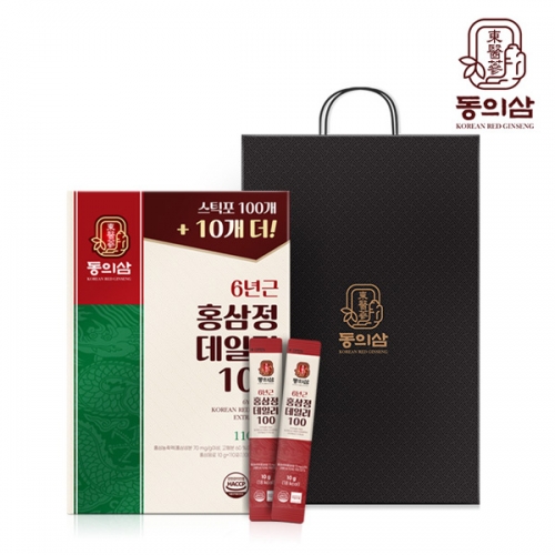 동의삼 6년근 홍삼정 데일리100 (100포+10포)/쇼핑백포함  (홍삼/인삼/건강환)