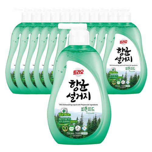 [애경] 트리오 항균 설거지 피톤치드 750ml x 12개  (주방세제)