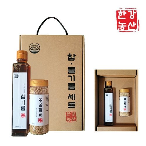 [한강농산] 참기름 2종세트(볶음참깨) / 참기름+볶음참깨 2종세트  (식용유/참기름/오일류/시럽)