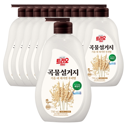 [애경] 트리오 곡물 설거지 우리밀 750ml x 12개  (주방세제)