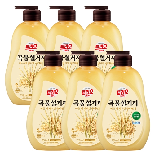 [애경] 트리오 곡물 설거지우리현미 750ml x 6개  (주방세제)