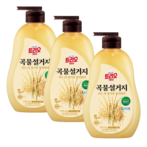 [애경] 트리오 곡물 설거지우리현미 750ml x 3개  (주방세제)