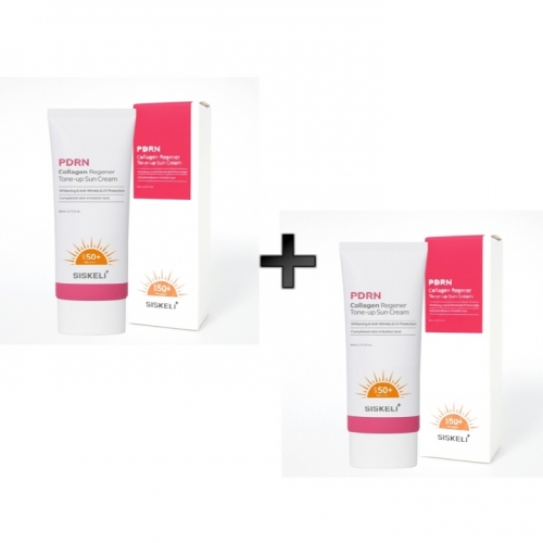 [시스켈리] 1+1 PDRN 콜라겐 리제너 톤업 선크림 SPF50+ PA++++ 80ml  (스킨케어세트)