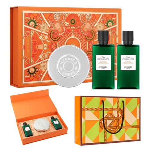 [Hermes] 에르메스 오도렌지 베르테 바디샤워젤&오드 시트론 페이스앤 바디밤세트 + 쇼핑백포함  (선물세트/여행키트)