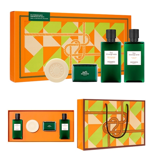 [Hermes] 에르메스 오도렌지 베르테 헤어 스페셜 4종세트 + 쇼핑백포함  (선물세트/여행키트)