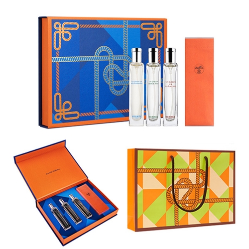 [Hermes] 에르메스 트래블퍼퓸 운자르뎅 스페셜 3종세트 C + 쇼핑백포함  (선물세트/여행키트)