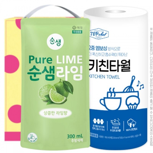 애경 순샘라임300리필 롤타입키친타올(2종)  (주방세제)