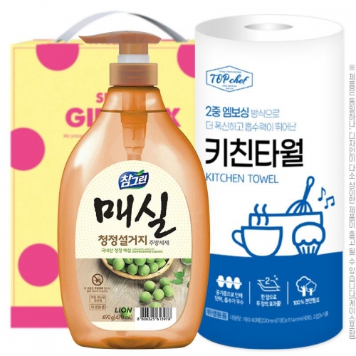 참그린매실490펌프 롤타입키친타올(2종)  (주방세제)