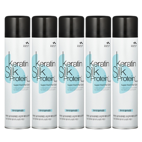 꽃을든남자 케라틴 실크프로테인 초강력 헤어스프레이 화이트블라썸향 300ml x 5개  (헤어스타일링/헤어영양제)