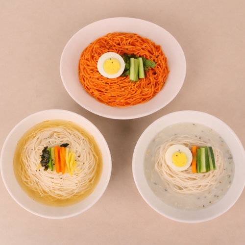 [백년전통]잔치&비빔&콩국수 9인분 세트(소면3봉+멸치맛스프3봉+비빔장3봉+콩가루3봉)  (만두/국수/스파케티/냉면)