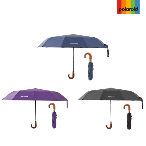 폴라로이드 레인 3단 암막 완전자동 고급지팡이 우산  (우산/양산/우비)