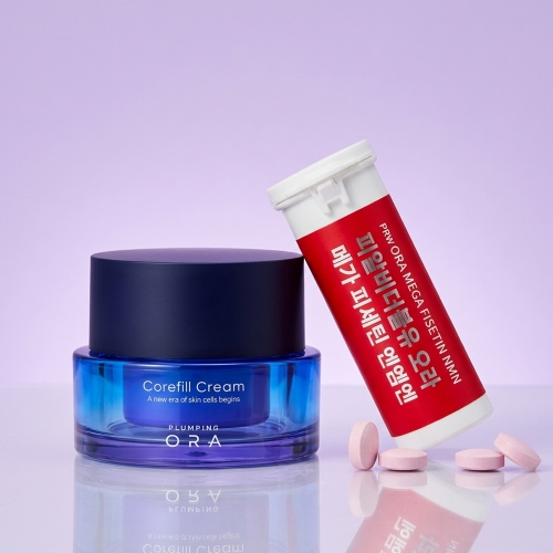 [백화점 세트] 플럼핑오라 코어필 크림 50ml + 메가 피세틴 엔엠엔 30정  (에센스/세럼/앰플/오일)