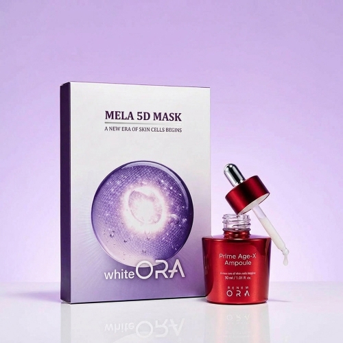 [백화점 세트] 화이테오라 멜라 5D 마스크 5개입 + 리뉴오라 프라임 앰플 30ml  (에센스/세럼/앰플/오일)
