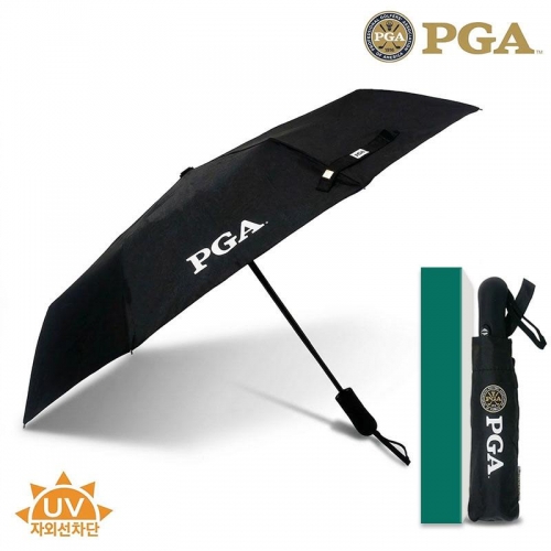 PGA 55완전자동3단UV차단우양산(블랙)(손잡이곡선형)1P  (우산/양산/우비)