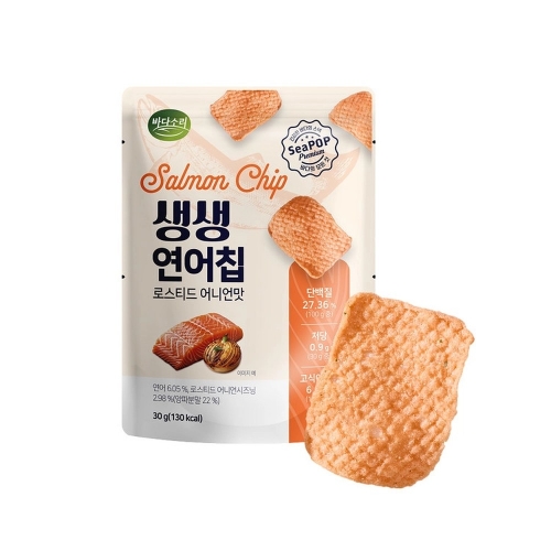 바다소리 저당 고단백 생생연어칩 30g 로스티드어니언맛 (20봉 /1박스)  (과자/껌/스낵류)