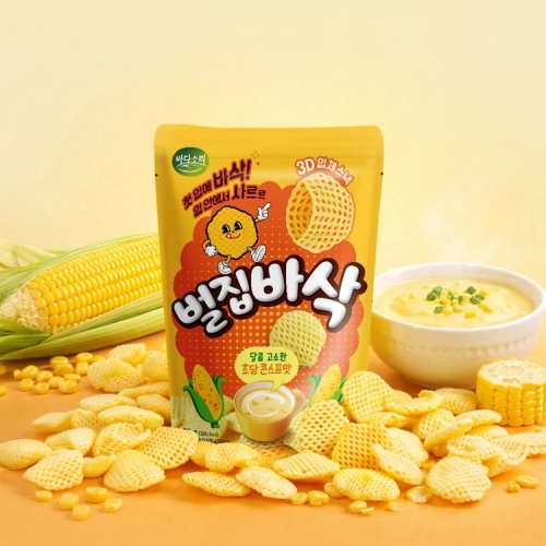 바다소리 벌집바삭 50g 입체스낵 벌집바삭 초당콘스프맛  (20봉 /1박스)  (과자/껌/스낵류)