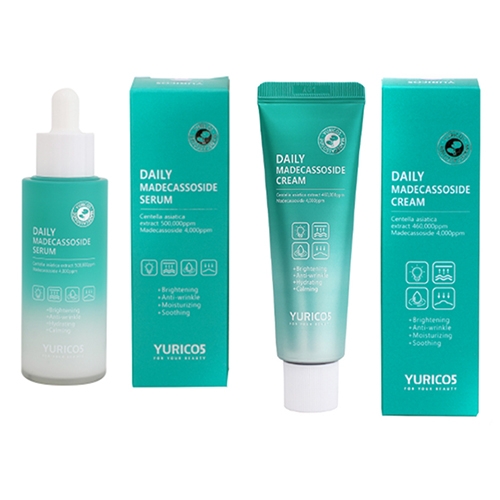 [유리코스] 데일리 마데카소사이드 세럼&크림 세트 50ml /미백.주름개선 기능성화장품  (에센스/세럼/앰플/오일)