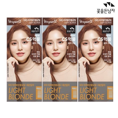 꽃을든남자 CS 먹물 헤어칼라 N10 아주밝은황금빛 x 3개  (염색/가발/흑채)