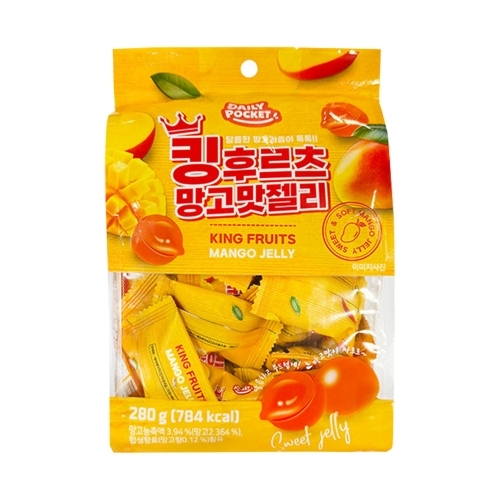 [좋은세상]킹후르츠 망고맛젤리 280g  (과자/껌/스낵류)