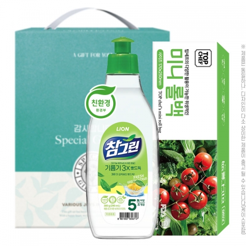 참그린녹차300용기 미니롤백(2종)  (주방세제)