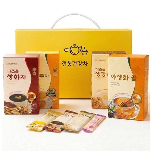 더조은 전통 건강차세트 4종 (쌍화차 호박차 천마차 꿀)  (차/티백/코코아)
